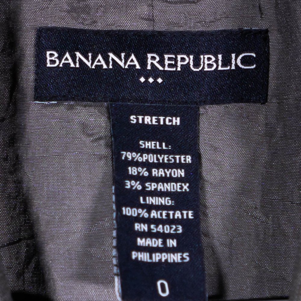 Banana Republic Women's Blazer Gray Striped Stretch Preppy Career Suit Jacket 0 - Picture 3 of 9